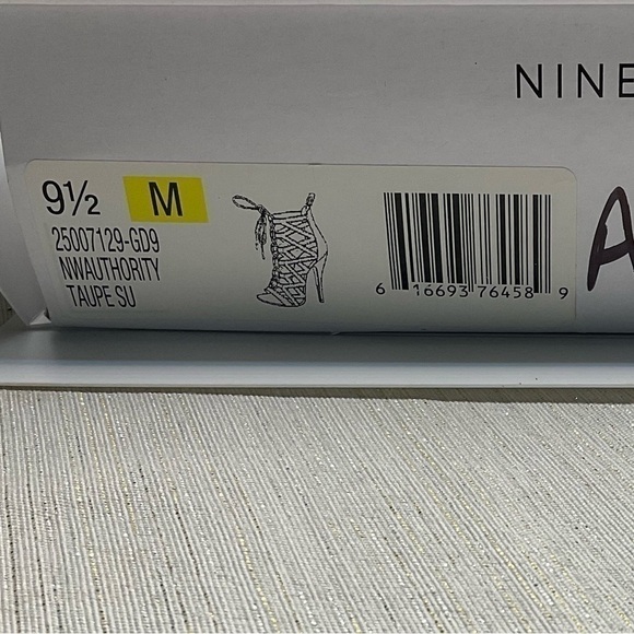 Nine West Authority Peep Toe Cutout Cage Heels Taupe Suede - Picture 5 of 5